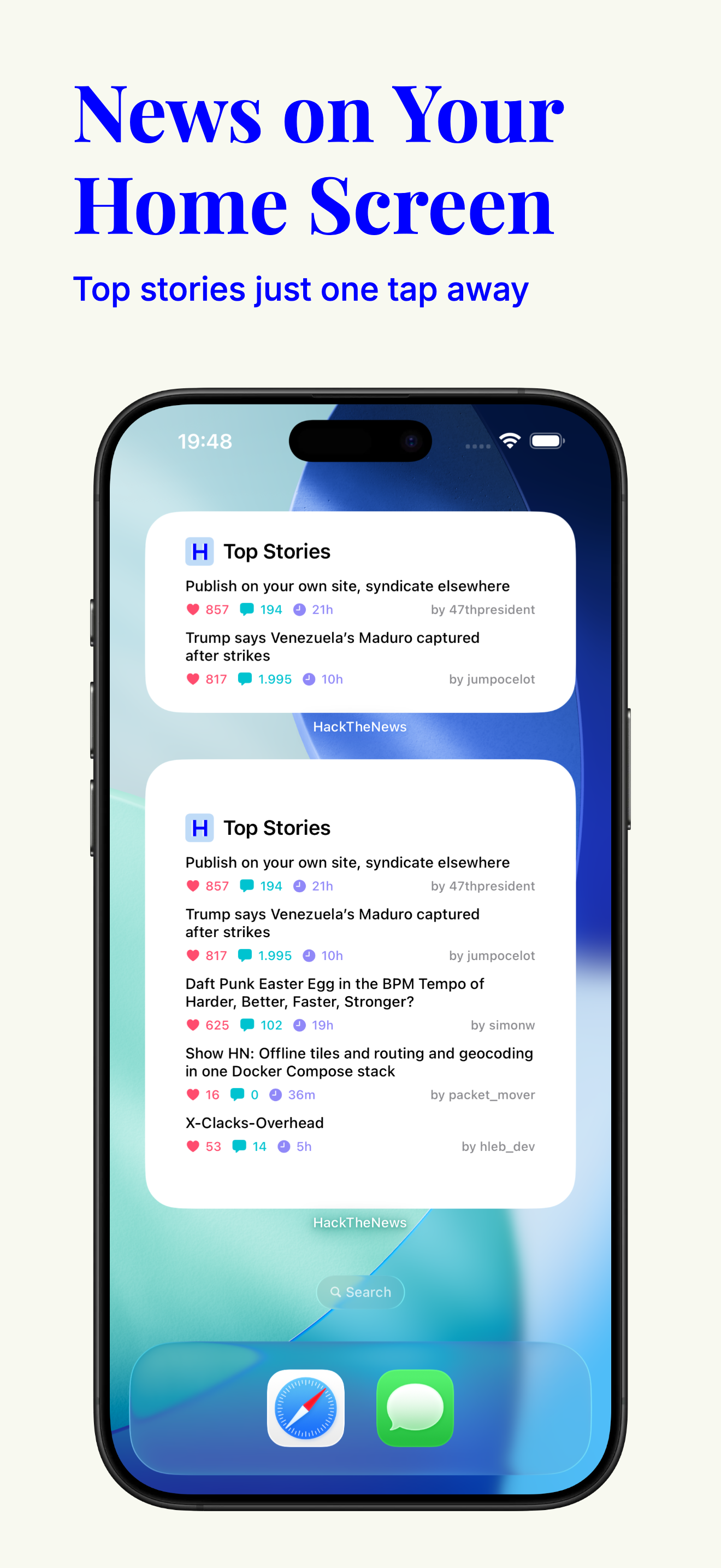 Hack The News - Home Screen Widgets